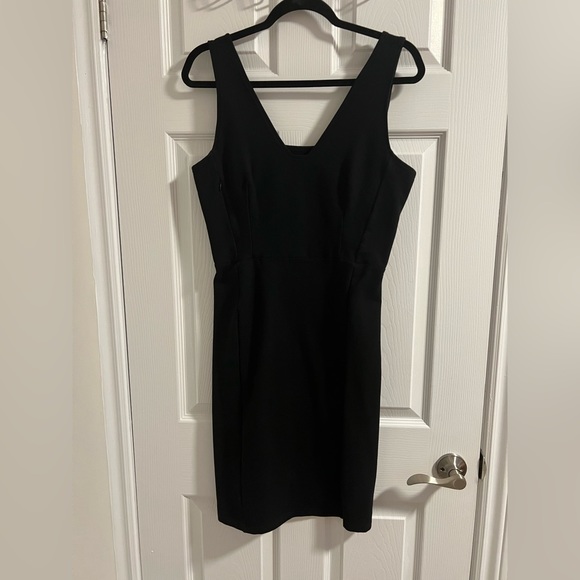 Betabrand Sudden Chemistry V-neck Dress in Black - Picture 3 of 11